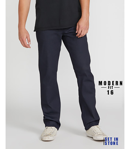 VOLCOM MENS SOLVER DENIM JEAN - COATED INDIGO