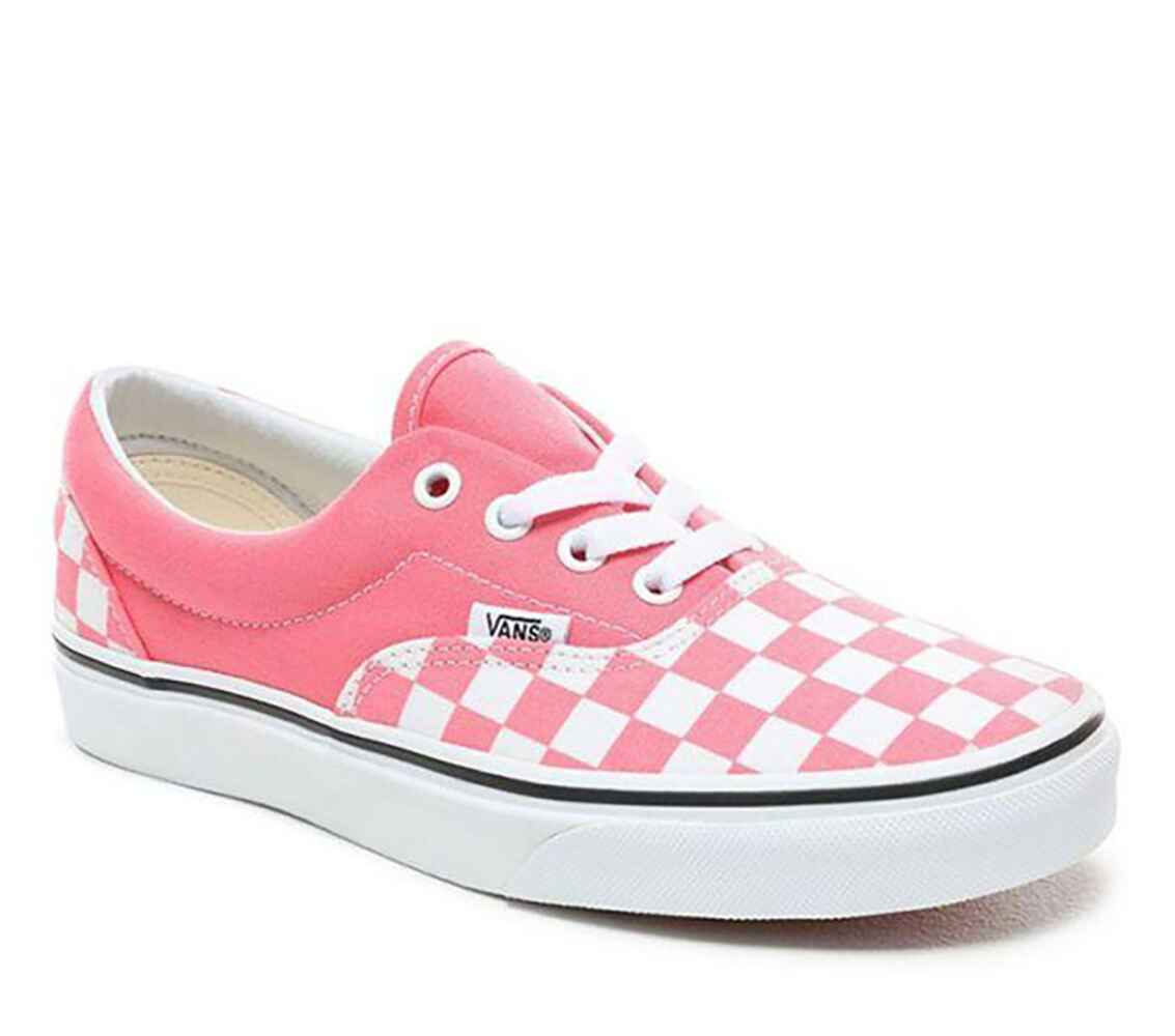 vans checkered pink shoes