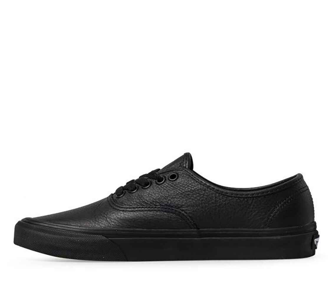 Vans Authentic Shoe Black Black Leather Footwear Shoes Sequence