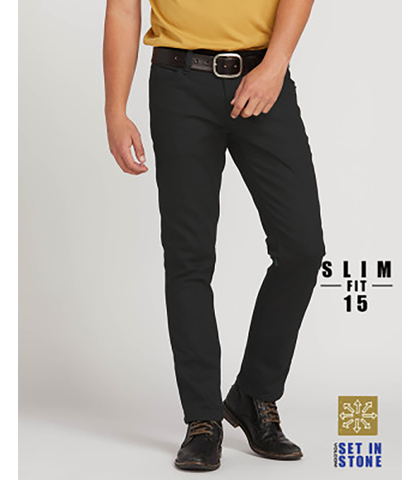 VOLCOM MENS VORTA DENIM JEAN - BLACK / BLACK