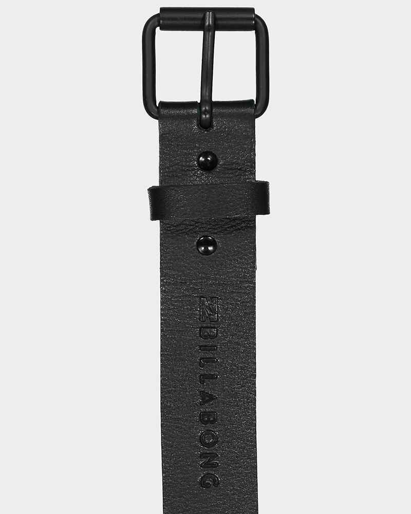 BILLABONG MENS STRINGER LEATHER BELT - BLACK GRAIN - - BILLABONG MENS W19
