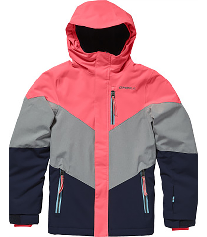O'NEILL GIRLS CORAL SNOW JACKET - NEON TANGERINE PINK