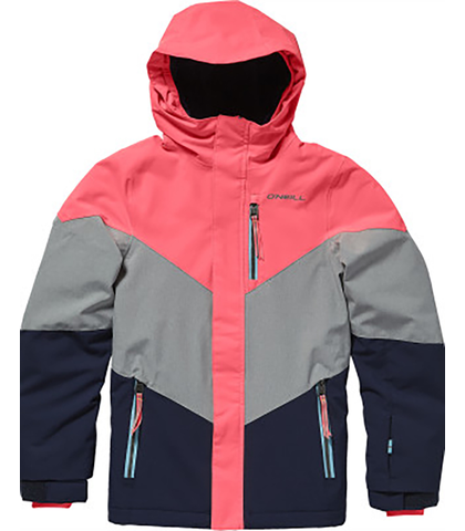 O'NEILL GIRLS CORAL SNOW JACKET - NEON TANGERINE PINK