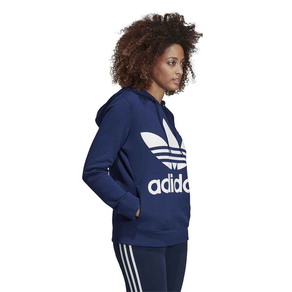 ADIDAS LADIES TREFOIL HOODIE - DARK BLUE - Womens-Top : Sequence Surf ...