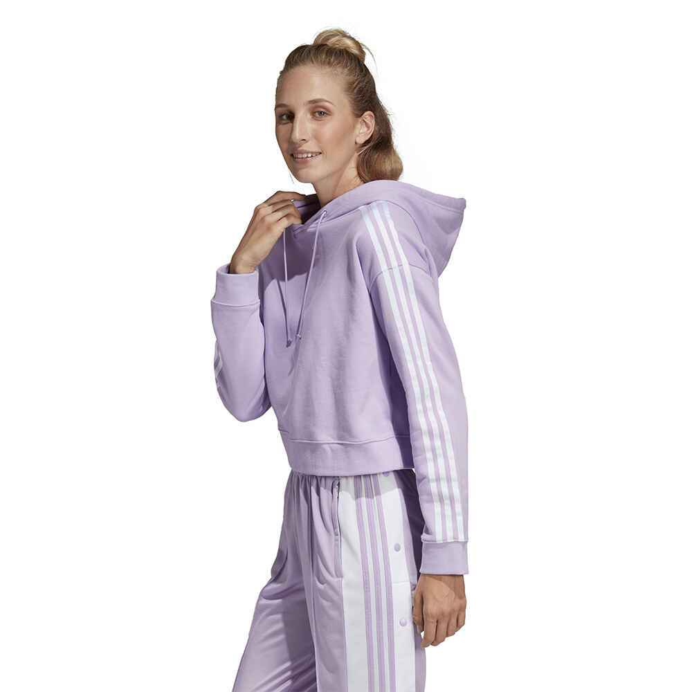 ADIDAS LADIES CROPPED HOODIE - PURPLE GLOW - Womens-Top : Sequence Surf ...