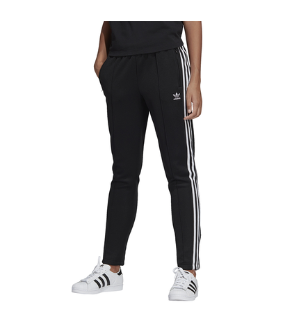 ADIDAS LADIES 3 STRIPE TRACK PANTS - BLACK