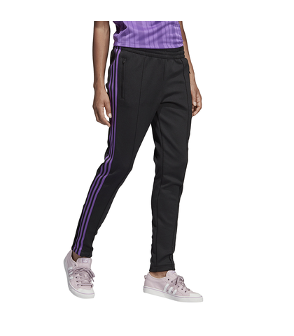 ADIDAS LADIES 3 STRIPE TRACK PANT - BLACK / PURPLE - Womens-Bottoms :  Sequence Surf Shop - ADIDAS W19