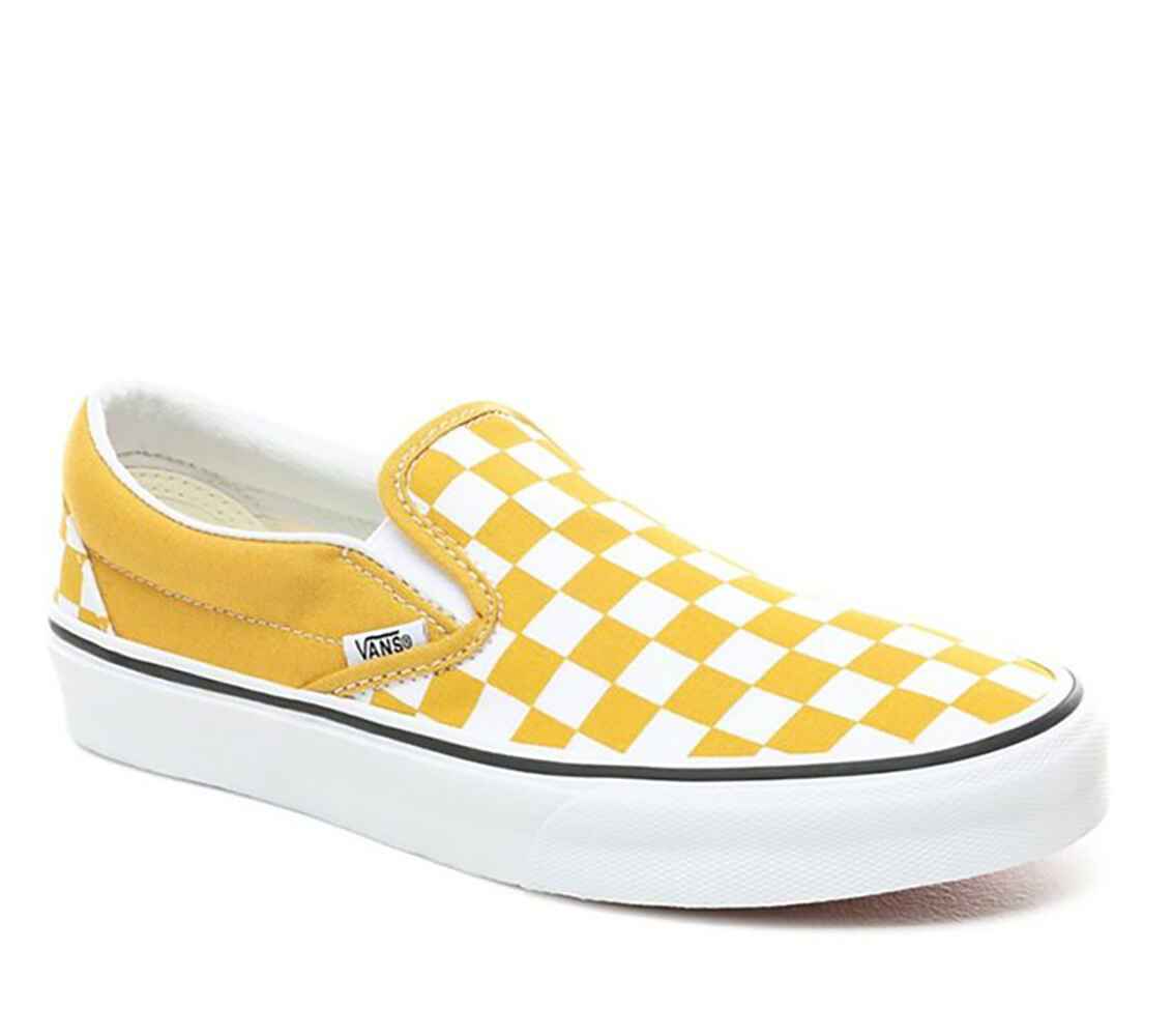 VANS CLASSIC SLIP ON CHECKERBOARD YOLK YELLOW / TRUE WHITE