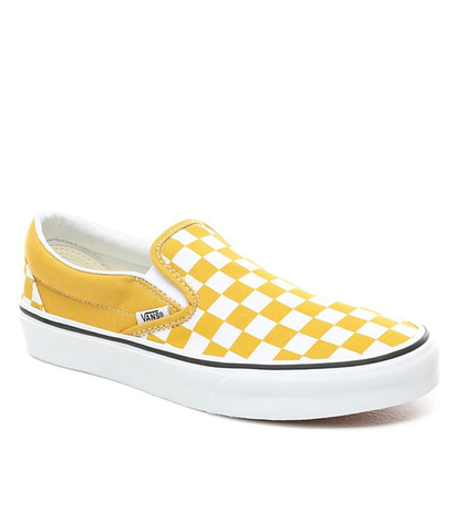 VANS CLASSIC SLIP ON - CHECKERBOARD - YOLK YELLOW / TRUE WHITE ...