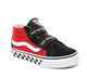 VANS YOUTH SK8 MID REISSUE VELCRO - LOGO POP - BLACK/ RED / WHITE