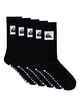 QUIKSLIVER 5 PACK CREW SOCK - BLACK - SIZE 8-12