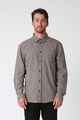 RPM MENS HUDSON L/S SHIRT - BEIGE / NAVY