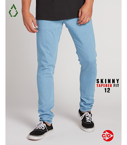 VOLCOM 2X4 TAPERED JEAN - THRIFTER BLUE 