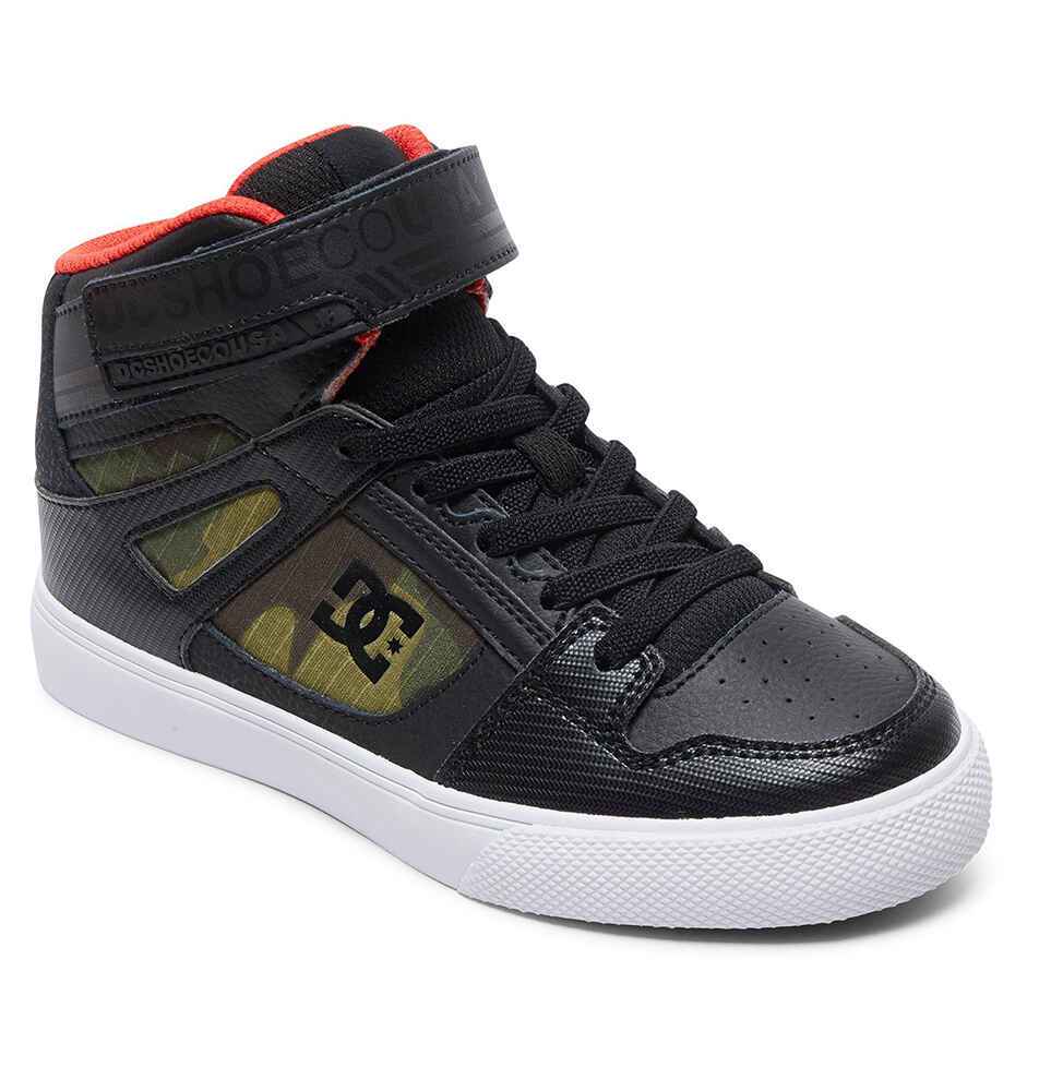 DC BOYS PURE HIGH TOP SE EV SHOE CAMO FootwearYouth