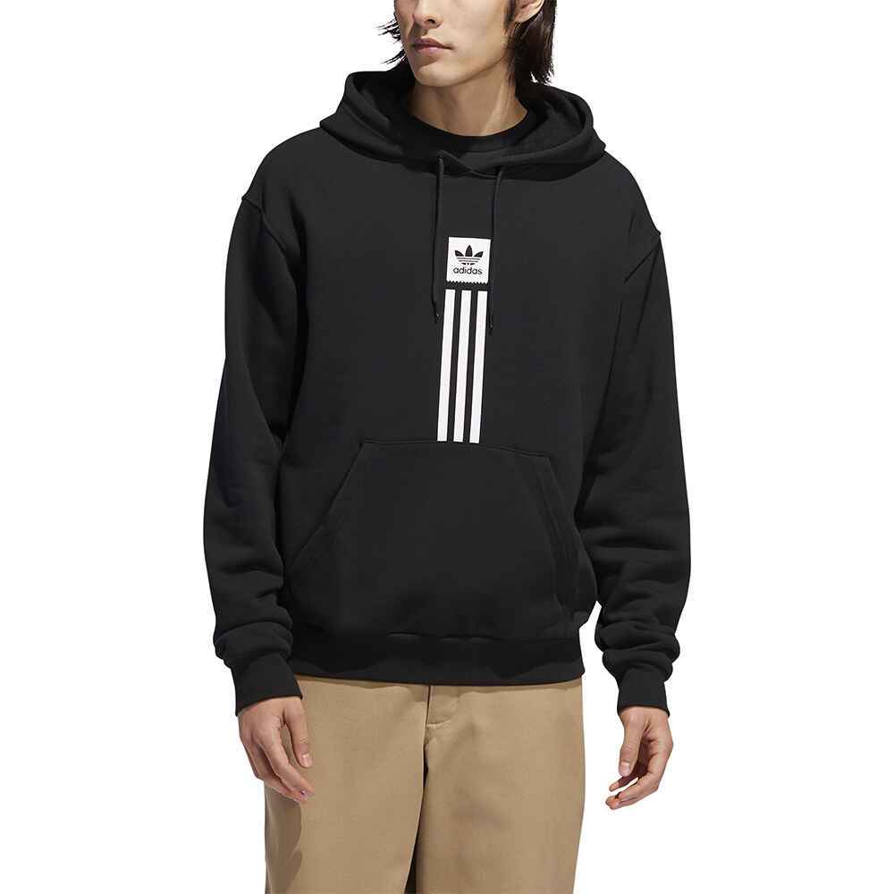 ADIDAS MENS SOLID PILLAR HOOD BLACK Mens Tops Sequence Surf