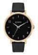NIXON ARROW LEATHER WATCH - GOLD/ BLACK