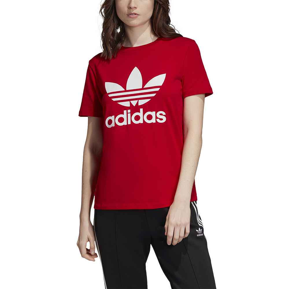 ADIDAS LADIES TREFOIL TEE - SCARLE - Womens-Top : Sequence Surf Shop ...