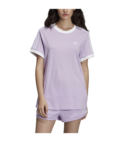 ADIDAS LADIES 3 STRIPES TEE - PURPLE GLOW