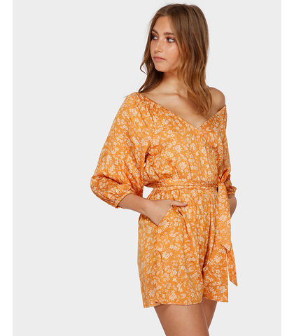 BILLABONG LADIES BLOSSOM PLAYSUIT - GOLD DUST