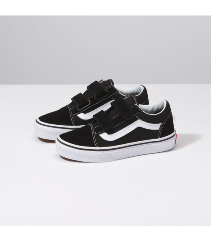 VANS KIDS OLD SKOOL VELCRO SHOE - BLACK / TRUE WHITE