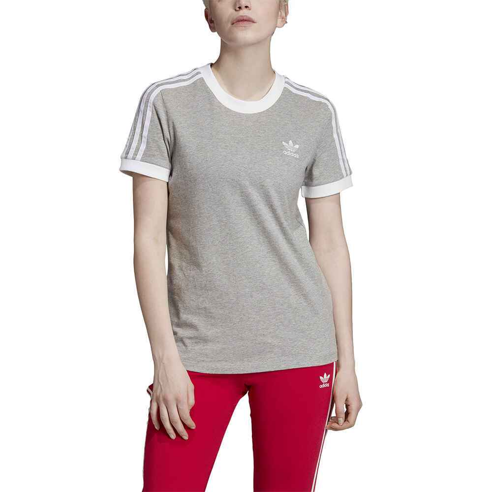 ADIDAS LADIES 3 STRIPES TEE GREY WomensTop Sequence Surf Shop ADIDAS S19