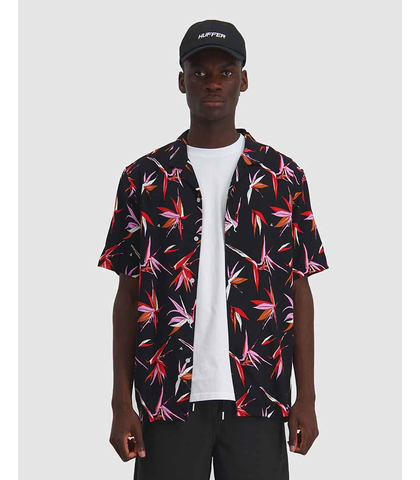 HUFFER MENS PARADISE PARTY SHIRT - BLACK