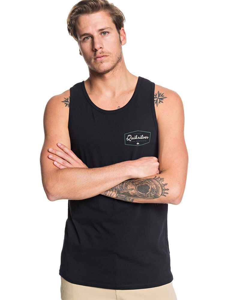 QUIKSILVER MENS INSIDE LINES TANK BLACK MensTops Sequence Surf