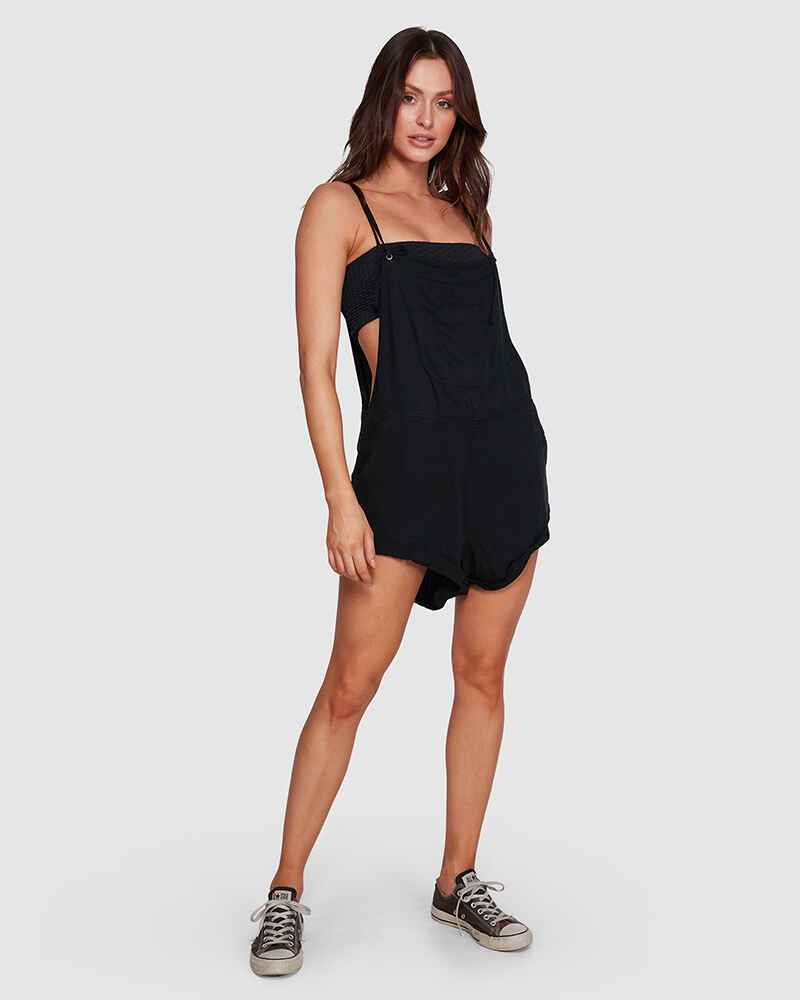 BILLABONG LADIES WILD PURSUIT OVERALLS BLACK WomensDresses